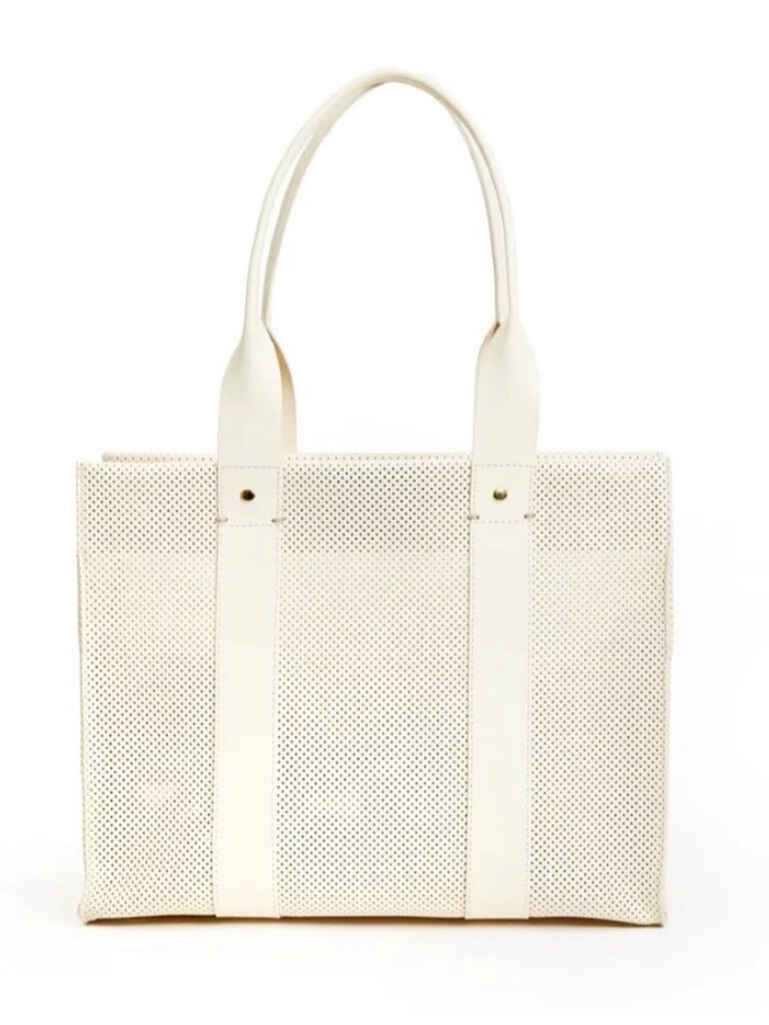 Cream Perforated Tote Bag - Unbranded